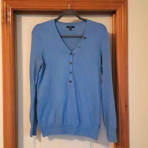 Sky blue cardigan styled sweater
